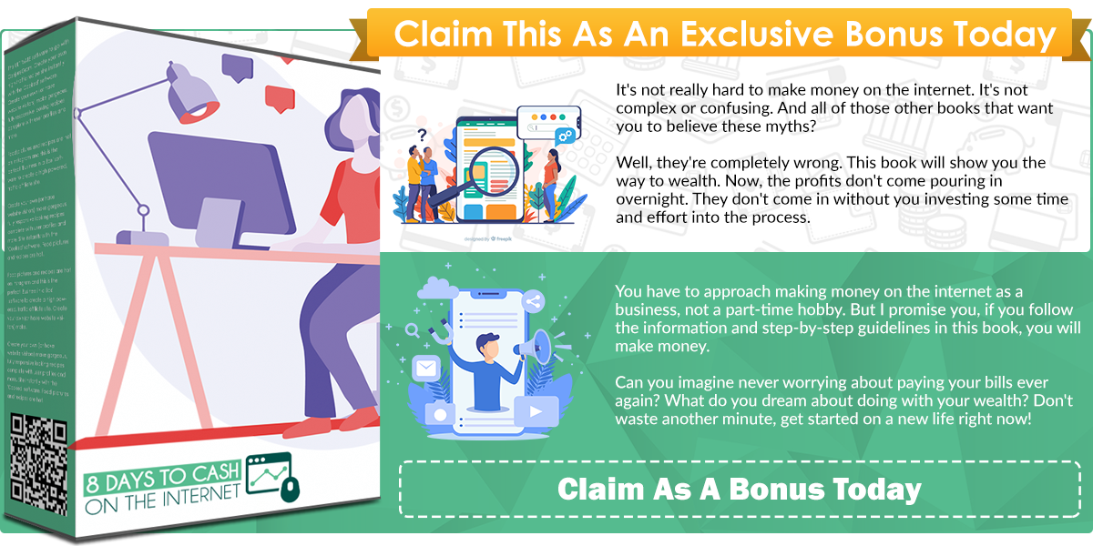 8 day to cash on the internet infographics template